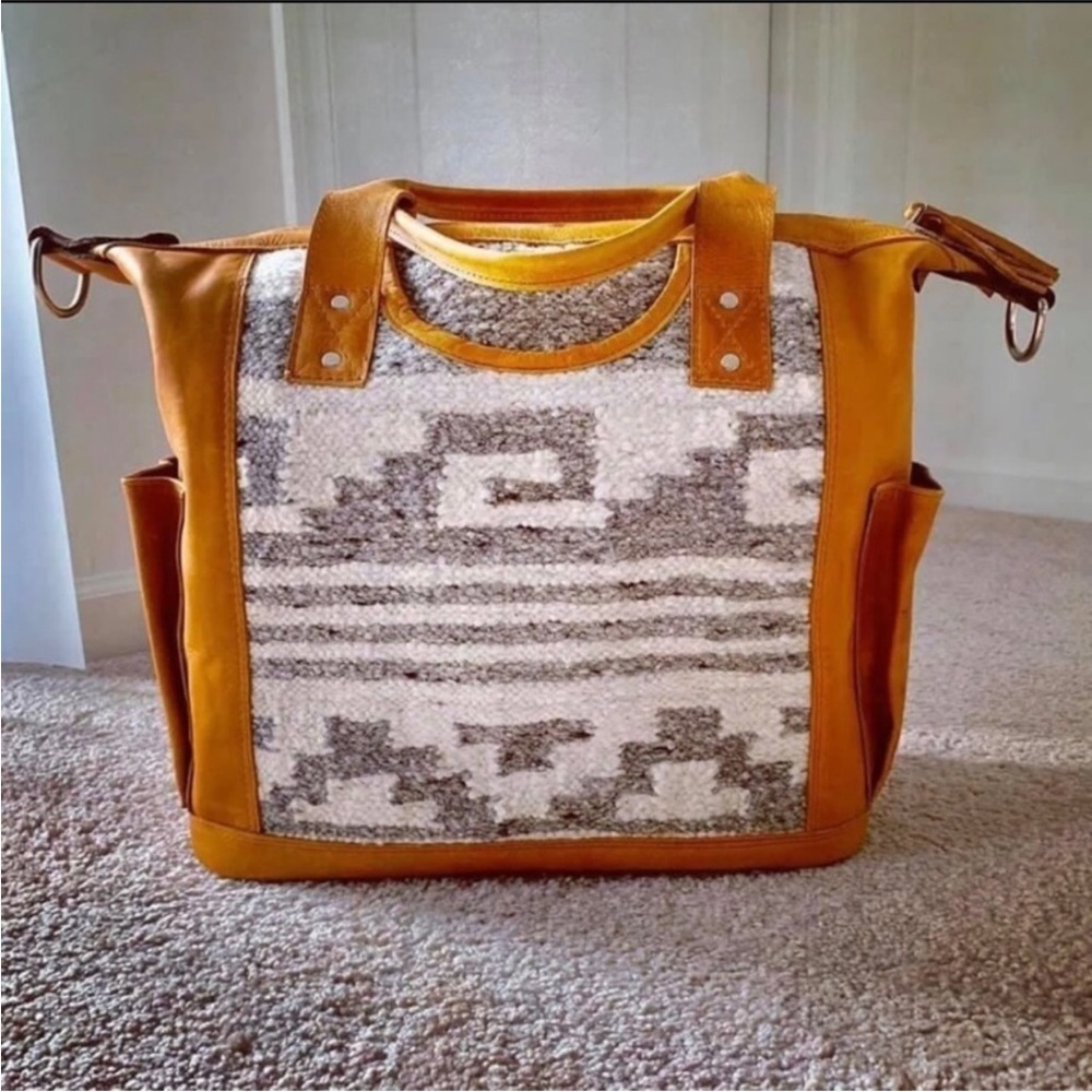 hasta la vista exports wool leather artisan convertible day bag